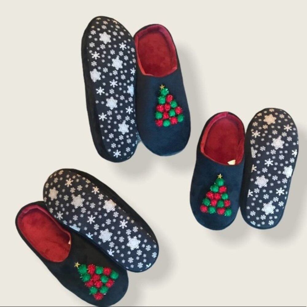 Charter Club Memory Foam Christmas Tree Slippers Size Small 5/6